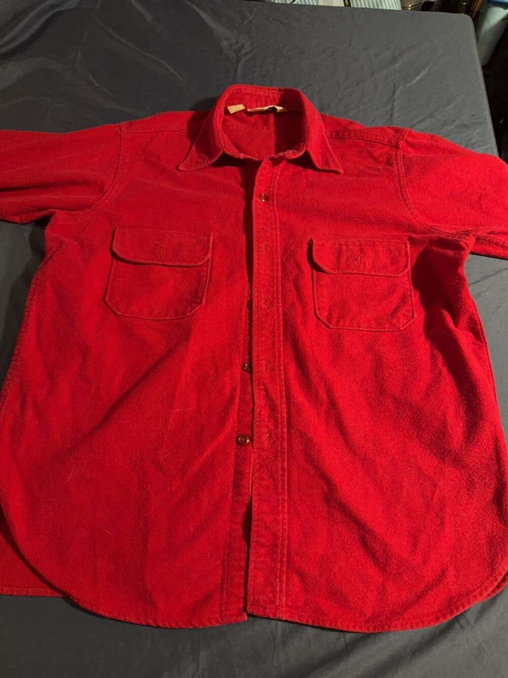 Woolrich‎ Vintage 100% Cotton Red Flannel Shirt Size XL